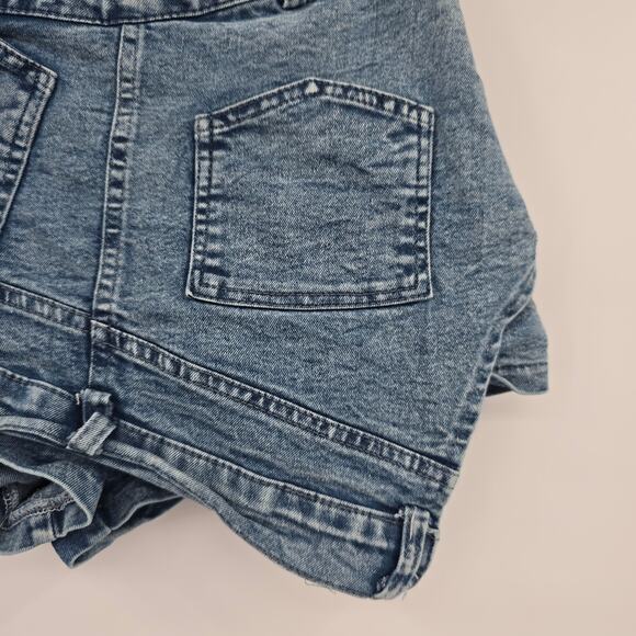 Baddie Factory Women's Stretch Acid Wash Asymmetrical Denim Skort Size Small - Picture 5 of 9